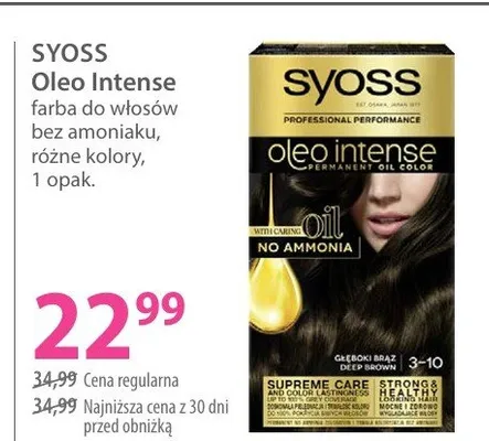 Farba do włosów bez amoniaku Oleo Intense różne kolory promocja w Hebe