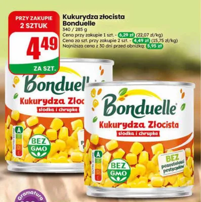 Kukurydza złocista Bonduelle promocja w Dino