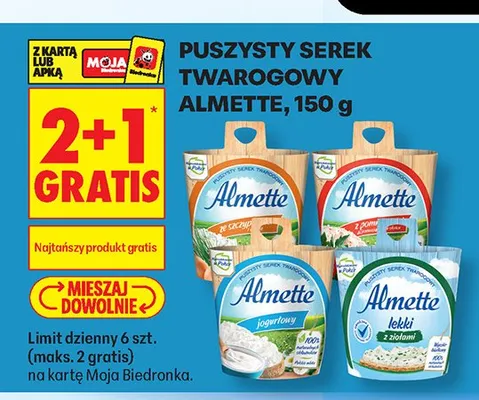 Puszysty serek twarogowy Almette jogurtowy promocja w Biedronka
