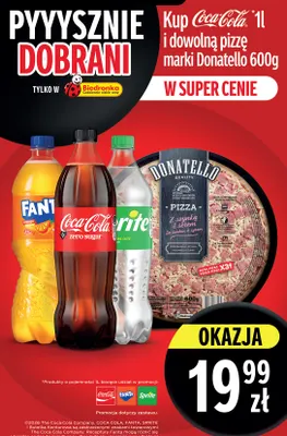 Zestaw napój gazowany Coca-Cola + pizza Donatello promocja w Biedronka
