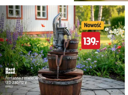 Fontanna z oświetleniem LED Hard Head promocja w Jula