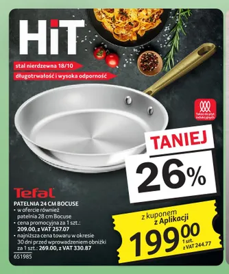Patelnia 24 cm Tefal Bocuse promocja w Selgros
