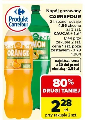 Napój gazowany różne rodzaje promocja w Carrefour Market