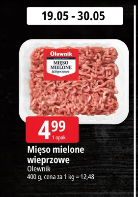 Mięso mielone wieprzowe Olewnik promocja w Leclerc