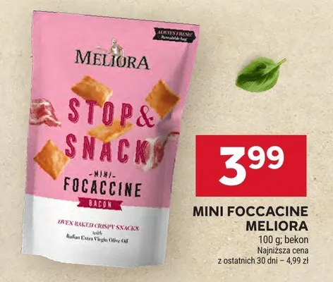 Mini foccacine bekon Meliora Stop&Snack promocja w Stokrotka