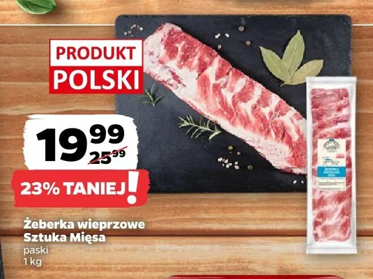Żeberka wieprzowe paski promocja w Netto