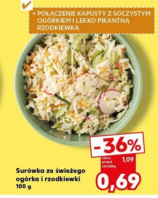 Surówka ze świeżego ogórka i rzodkiewki promocja w Kaufland