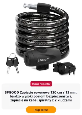 Zapięcie rowerowe SPGOOD 120 cm/12 mm promocja w Amazon