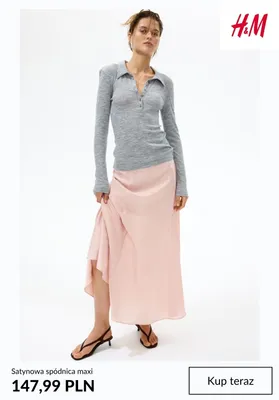 Satynowa spódnica maxi H&M promocja w H&M