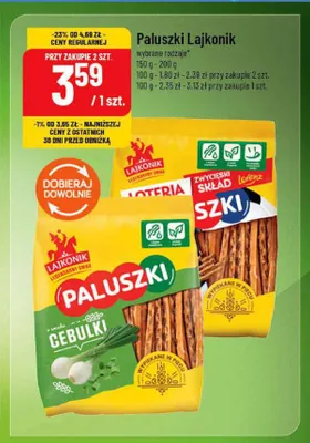 Paluszki Lajkonik o smaku cebulki promocja w POLOmarket
