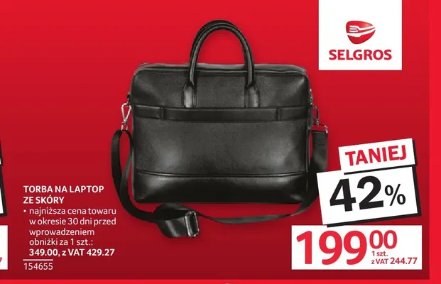 Torba na laptop ze skóry promocja w Selgros
