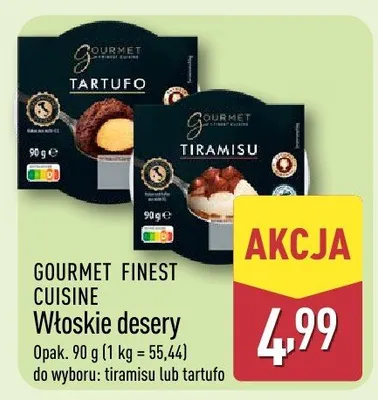 Włoskie desery tartufo lub tiramisu promocja w Aldi