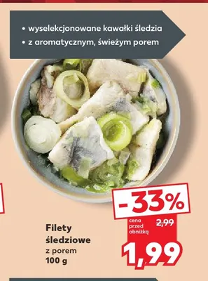 Filety śledziowe z porem promocja w Kaufland