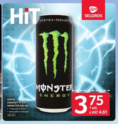 Napój energetyczny Monster promocja w Selgros