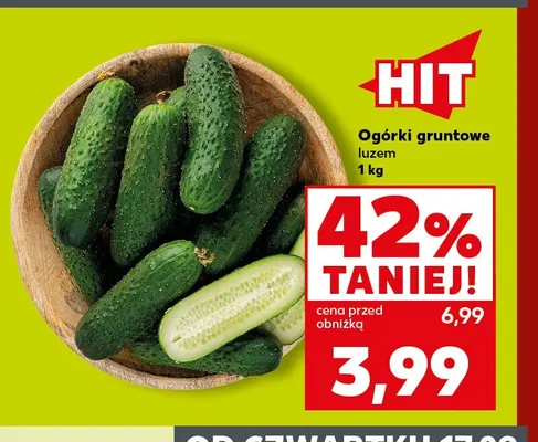 Ogórki gruntowe luzem promocja w Kaufland