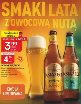 Piwo Książęce Złote Pszeniczne z Nutą Mango promocja w Chorten