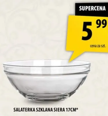 Salaterka szklana Siera 17cm promocja w Arhelan