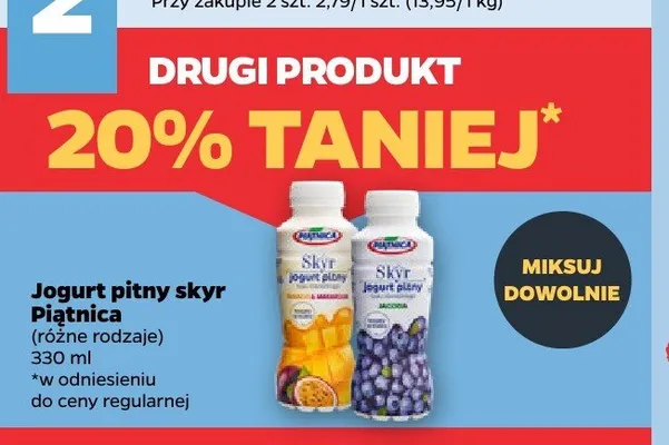 Jogurt pitny skyr Piątnica promocja w Netto