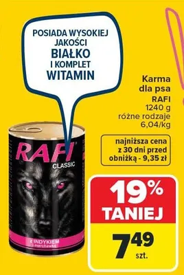 Karma dla psa RAFI Classic różne rodzaje 1240 g promocja w Carrefour Market