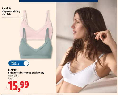 Biustonosz bezszwowy prążkowany Esmara promocja w Lidl
