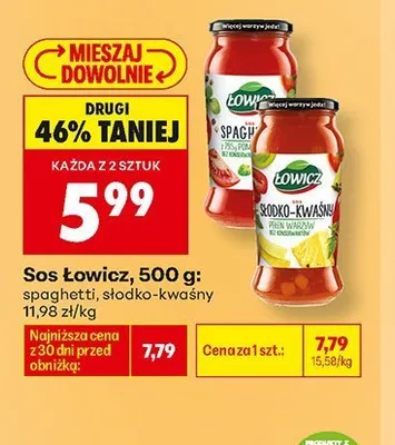 Sos słodko-kwaśny Łowicz promocja w Biedronka