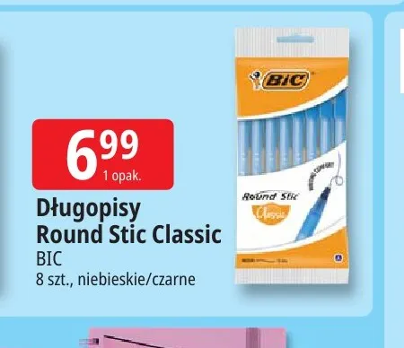 Długopisy Round Stic Classic niebieskie BIC promocja w Leclerc