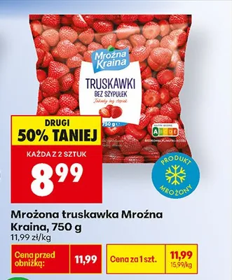 Truskawka mrożona bez szypułek promocja w Biedronka