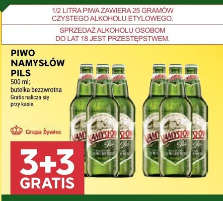 Piwo Namysłów Pils Grupa Żywiec promocja w Stokrotka