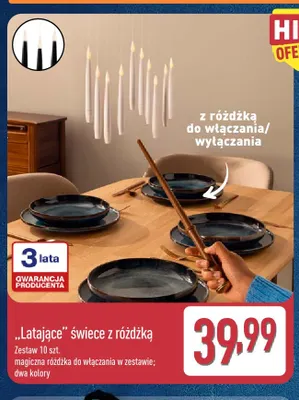 Latające świece z różdżką promocja w Aldi