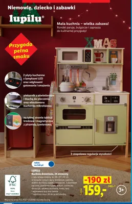Kuchnia drewniana Lupilu 24 elementy 66x97x30 cm promocja w Lidl