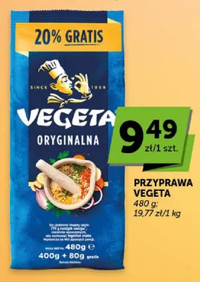 Przyprawa Vegeta oryginalna 20% gratis promocja w Groszek