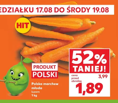 Marchew młoda luzem polska promocja w Kaufland