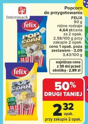 Popcorn do przygotowania Felix promocja w Carrefour