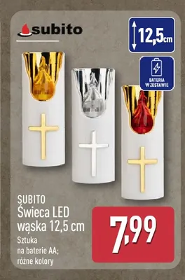 Świeca LED wąska 12,5 cm Subito promocja w Aldi