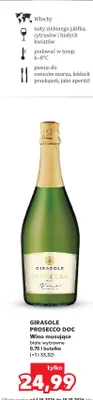 Wino musujące Girasole Prosecco DOC wino białe wytrawne promocja w Kaufland