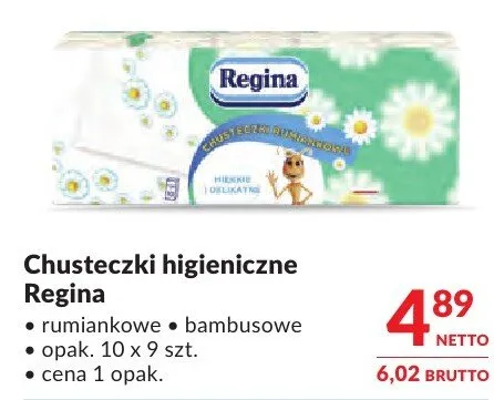 Chusteczki higieniczne Regina bambusowe promocja w Makro