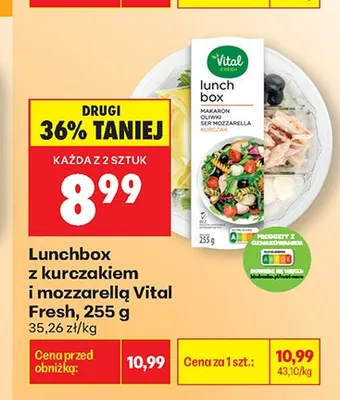 Lunchbox z kurczakiem i mozzarellą Vital Fresh promocja w Biedronka