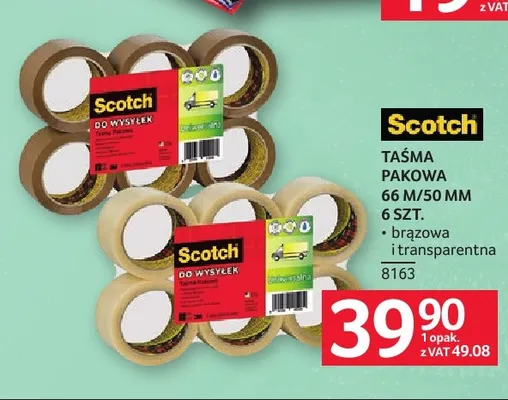Taśma pakowa Scotch 6-pak promocja w Selgros
