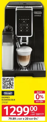 Ekspres do kawy DeLonghi ECAM350.50.B promocja w Selgros