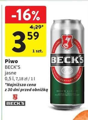 Piwo jasne promocja w Intermarche