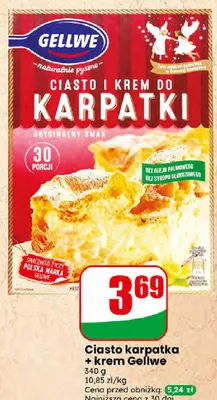 Zestaw ciasto Karpatka + krem Gellwe promocja w Dino