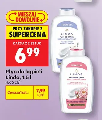 Płyn do kąpieli Linda Kremowa Bawełna promocja w Biedronka