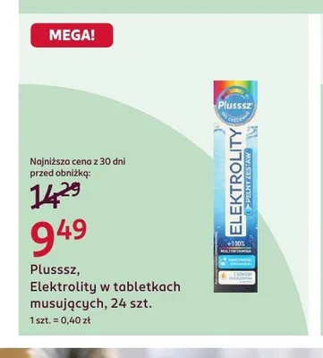 Elektrolity w tabletkach musujących Plusssz promocja w Rossmann