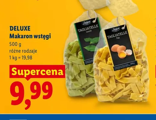Makaron wstęgi Tagliatelle z liściem laurowym Deluxe promocja w Lidl