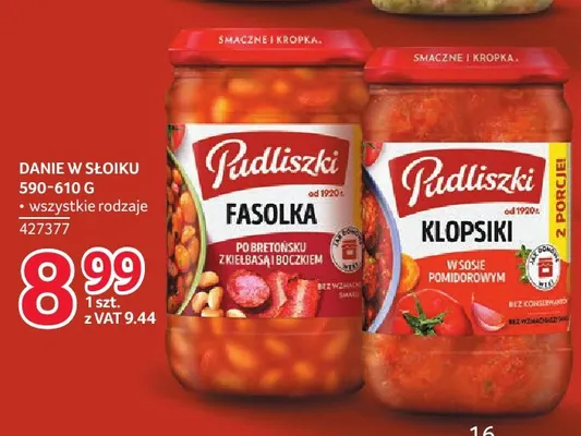 Fasolka po bretońsku z kiełbasą i boczkiem Pudliszki promocja w Selgros