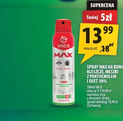 Spray na komary kleszcze meszki Vaco Max promocja w Arhelan