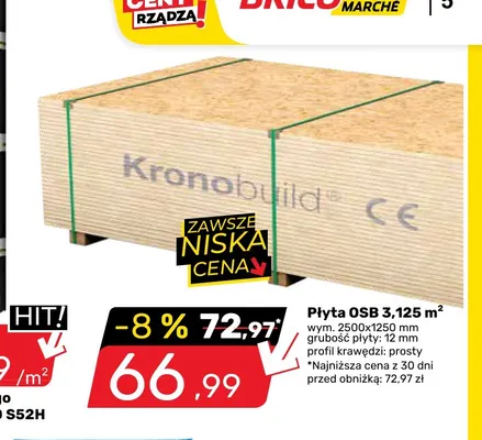 Płyta OSB 3,125m2 Kronobuild promocja w Bricomarche