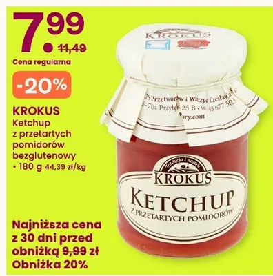 Ketchup z przetartych pomidorów promocja w Frisco