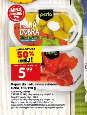 Papryczki czerwone nadziewane serkiem Perla promocja w Twój Market