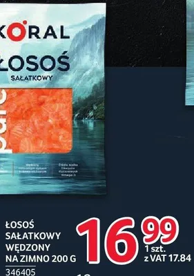 Łosoś sałatkowy wędzony na zimno 200 g promocja w Selgros